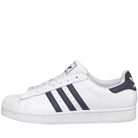 adidas originals mens superstar 2 trainers white/navy